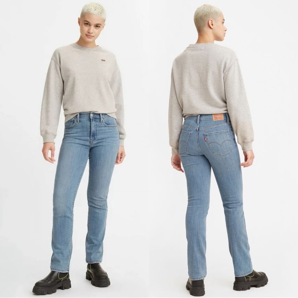 Levi's 724 High Rise Straight Fit Clean Hem Jeans Size 27R NWT Slate Ideal